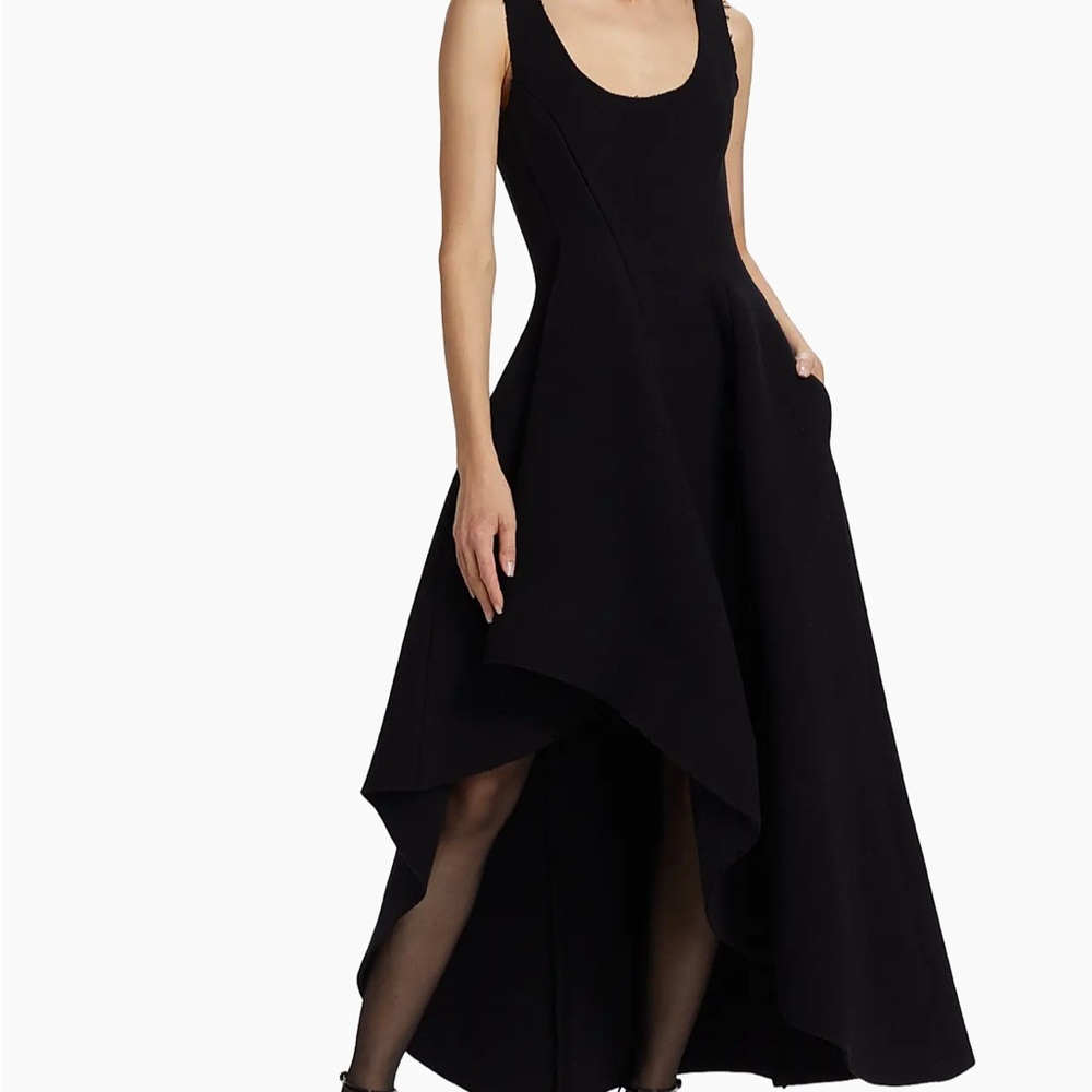 Jason Wu Collection Black Sleeveless Asymmetric Wool Gown Dress $2295 8 M